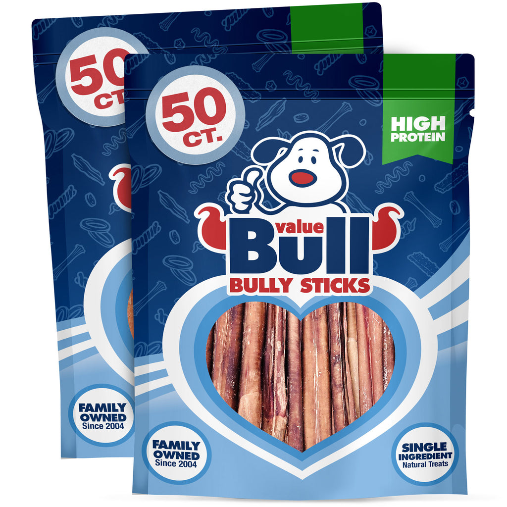 Bully Sticks, Low Odor Premium Dog Chews, Thin 6