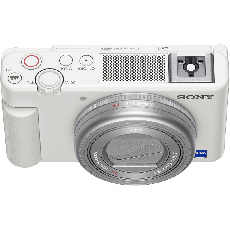 Sony ZV-1 Digital Camera (White) with Sony Vlogging Microphone (ECM-G1)  